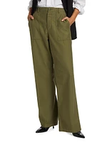 Cotton Wide-Leg Cargo Pants