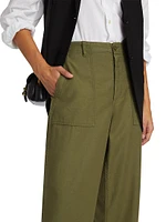 Cotton Wide-Leg Cargo Pants