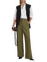 Cotton Wide-Leg Cargo Pants