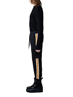 Marvin Logo Stripe Elastic Drawstring Sweatpants