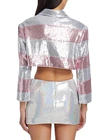 Sequin Rugby Stripe Crop Top