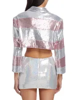 Sequin Rugby Stripe Crop Top