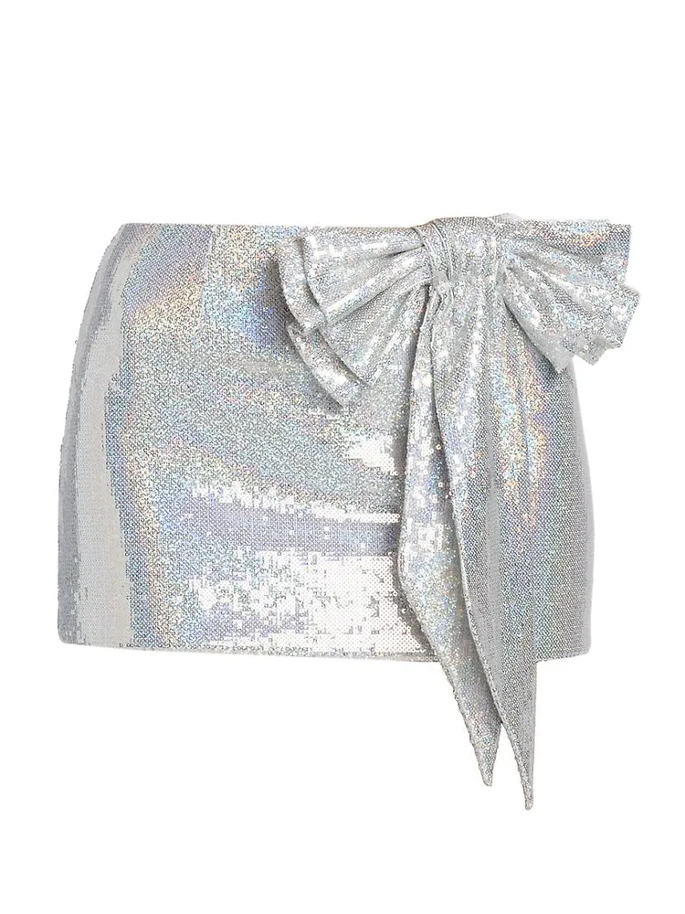 Sequin Bow Micro Miniskirt