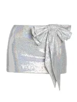 Sequin Bow Micro Miniskirt