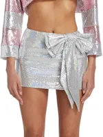 Sequin Bow Micro Miniskirt