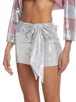 Sequin Bow Micro Miniskirt