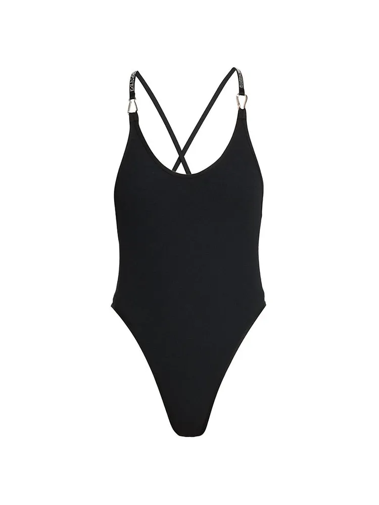 Ribbed Microfiber One-Piece Swimsuit