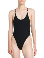 Ribbed Microfiber One-Piece Swimsuit