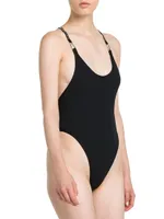 Ribbed Microfiber One-Piece Swimsuit