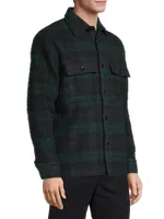 Soren 5364 Plaid Wool Blend Long-Sleeve Button-Front Shirt