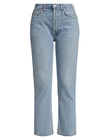 Riley High-Rise Straight-Leg Crop Jeans