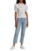 Riley High-Rise Straight-Leg Crop Jeans