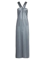 Silk Halterneck Column Gown