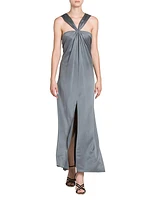 Silk Halterneck Column Gown