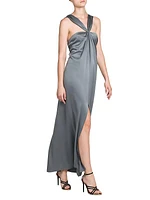 Silk Halterneck Column Gown