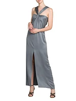 Silk Halterneck Column Gown