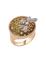 Honey 18K Rose Gold & 0.57 TCW Diamond Bee Ring