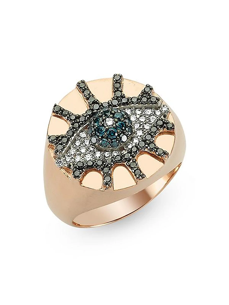 Eye Light 14K Rose Gold & Multicolor Diamond Ring