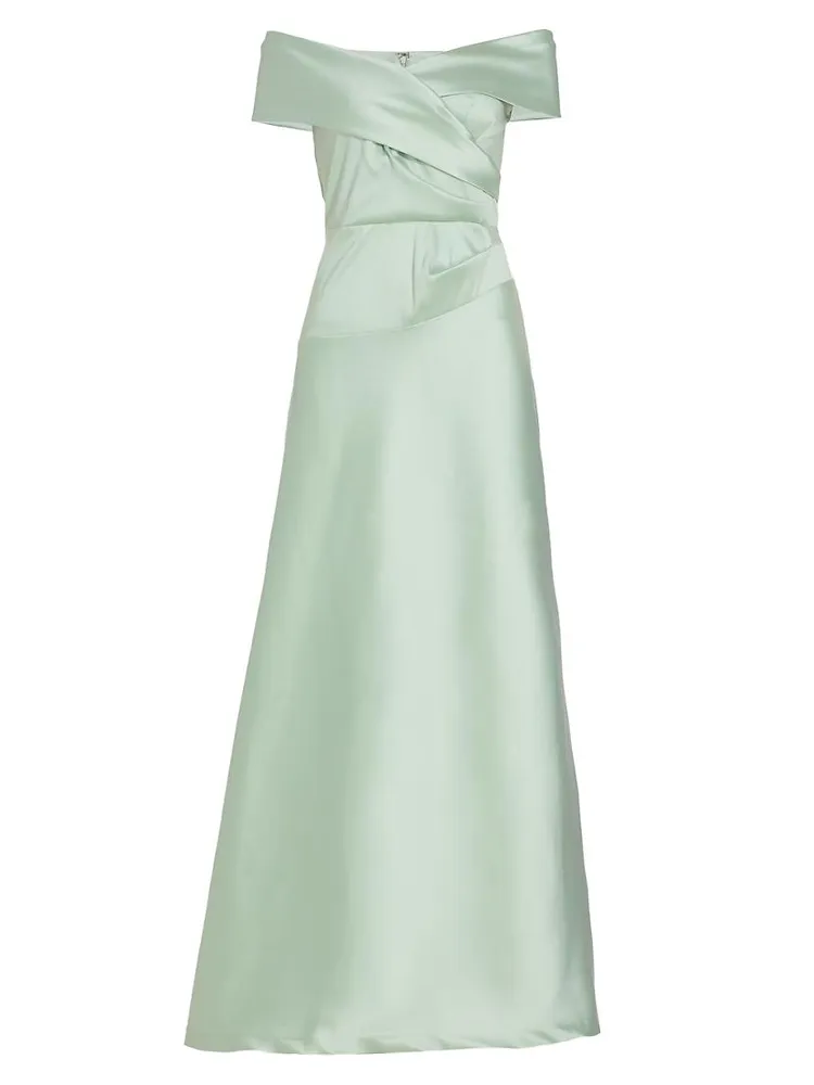 Satin Off-The-Shoulder Ballgown