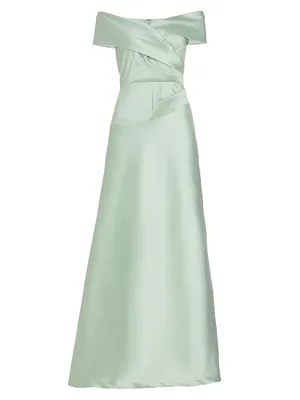 Satin Off-The-Shoulder Ballgown