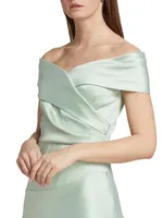 Satin Off-The-Shoulder Ballgown