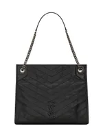 Niki Medium Shopping Bag In Crinkled Vintage Leather