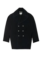 Oversized Peacoat in Cotton Velvet