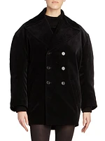 Oversized Peacoat in Cotton Velvet