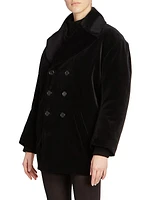 Oversized Peacoat in Cotton Velvet