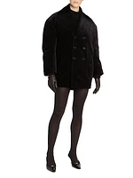 Oversized Peacoat in Cotton Velvet