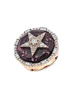 Star Light Sirius 18K Rose Gold, Diamond & Amethyst Ring