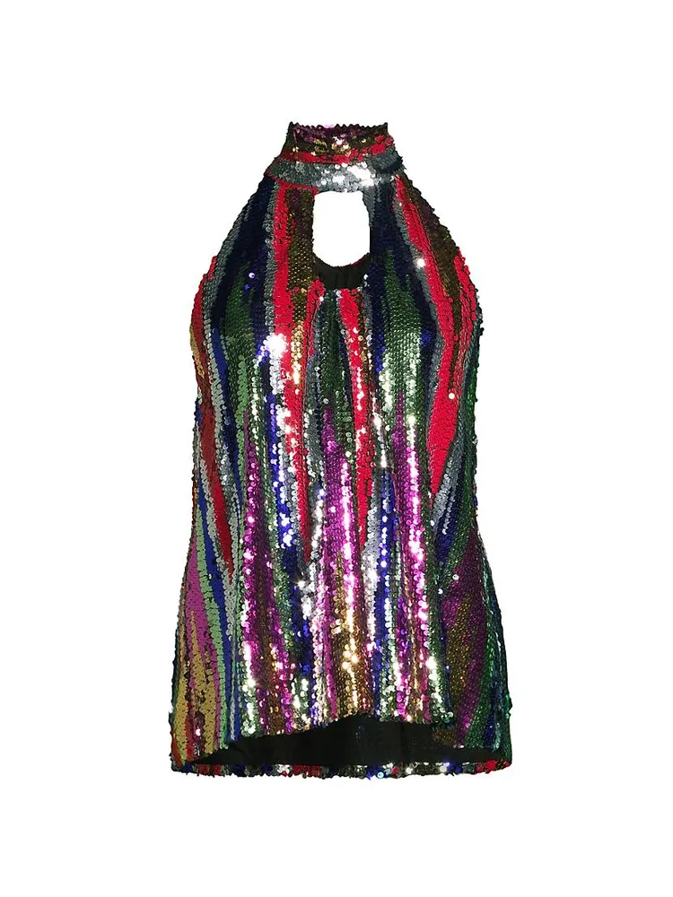 Louise Sequin High-Neck Top