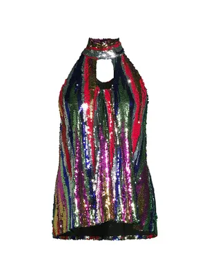 Louise Sequin High-Neck Top