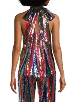 Louise Sequin High-Neck Top