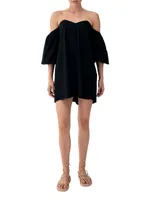 Parker Cotton Poplin Off-The-Shoulder Minidress