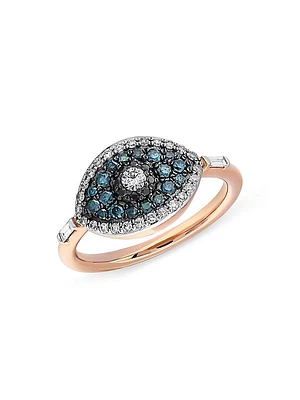 Eye Light 18K Rose Gold & TCW Diamond Ring