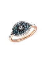 Eye Light 18K Rose Gold & TCW Diamond Ring