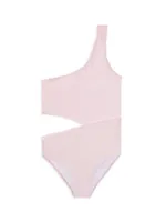 Baby Girl's,Little Girl's & One-Shoulder Cutout Swimsuit