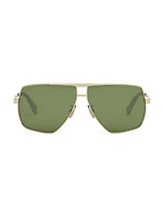 Rectangular 58MM Metal Sunglasses