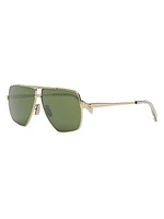 Rectangular 58MM Metal Sunglasses