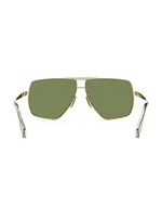 Rectangular 58MM Metal Sunglasses