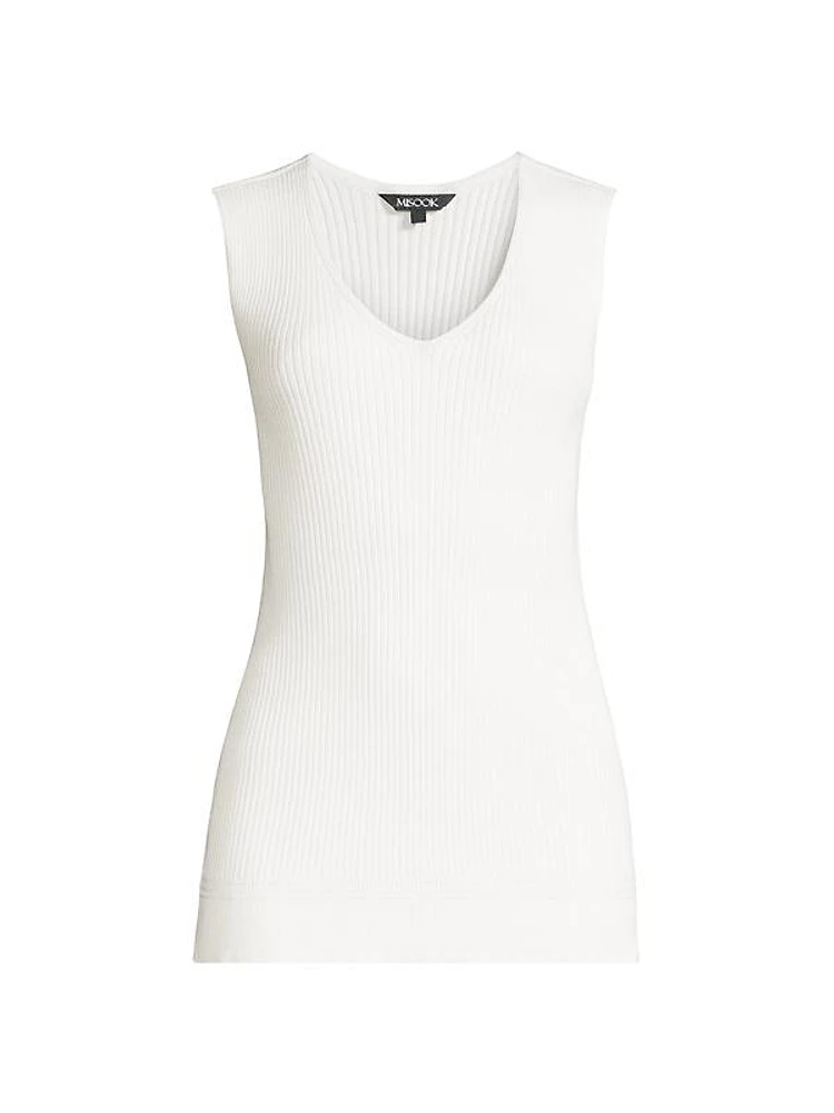 V-Neck Rib-Knit Tank Top