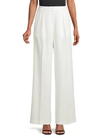 Tailored Wide-Leg Chiffon Pants