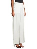 Tailored Wide-Leg Chiffon Pants