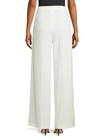 Tailored Wide-Leg Chiffon Pants