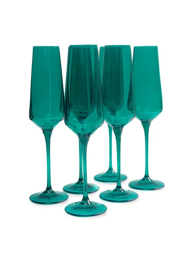 Estelle Colored Glass Estelle Color 2-Piece Champagne Flute Glass Set Gray Smoke