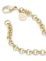 14K Yellow Gold & 0.16 TCW Diamond Rolo-Chain Necklace