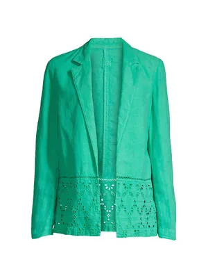 Resort Linen Eyelet Jacket