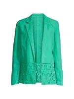 Resort Linen Eyelet Jacket