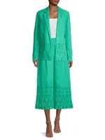 Resort Linen Eyelet Jacket